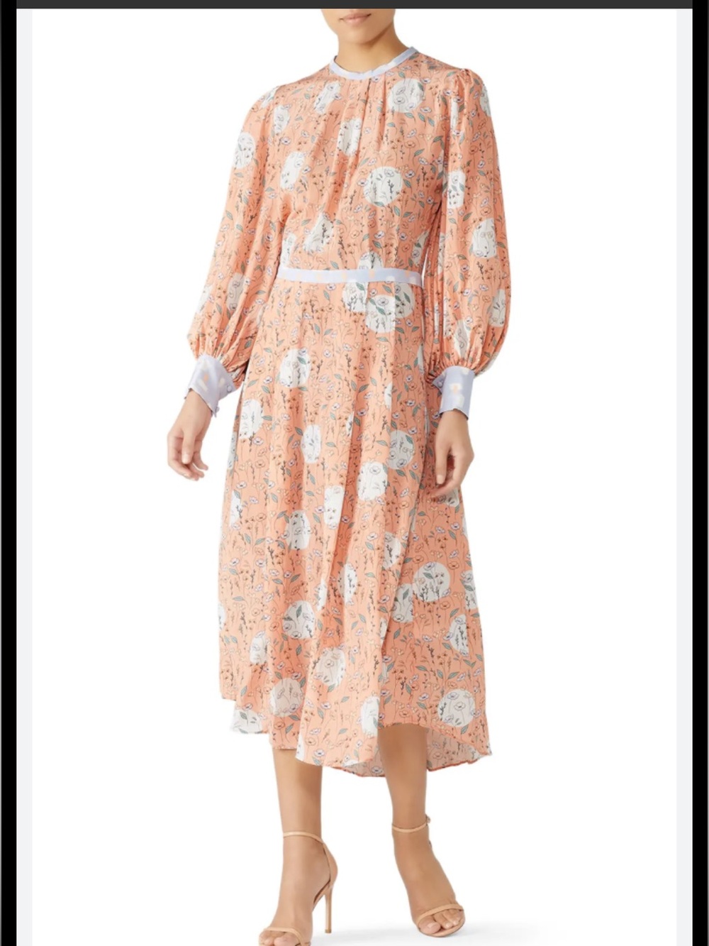 Hunter Bell x The RealReal 100% Silk Floral Midi Dress Pink Size 12 NWT